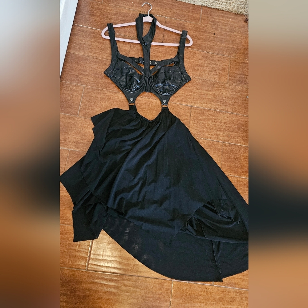 Dolls Kill - Darker Wavs - Black Halter Cutout Dress - XL - Picture 3 of 5